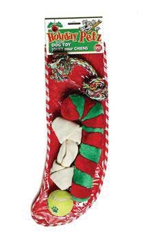 Holiday Deluxe Filled Stocking Dog Toys 4 Piece