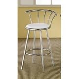 29 Inch Chrome Plated Bar Stool (Set of 2) in Chrome / White Cushion - Coas ....