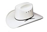 Adult Cattleman Straw Look Cowboy Hat One Size Fits All White (S-M