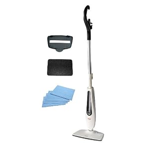 Haan SI-35 Upright Slim & Light Steam Cleaning Floor Sanitizer and Vapor Steamer, with 4 microfiber pads, carpet sanitizing tray, 1 resting pad & 1 measuring cup