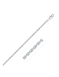 925 Sterling Silver 2.9mm Diamond Cut Rope Style Chain