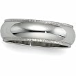 10K White Gold Milgrain Band - 6mm