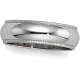 10K White Gold Milgrain Band - 6mm