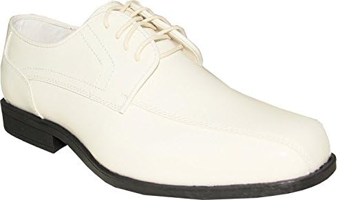 Jean Yves JY02 Tuxedo Dress Shoe Double Runner for Wedding, Prom and Formal Event Ivory Patent (6.5 D(M) US)