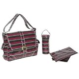 Laminated Buckle Bag - Canal Street Stripes Burgundy