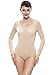 Franato Women's Shapewear Long Sleeve Leotard Open Crotch Body Shapers Plus Size X-Large Black