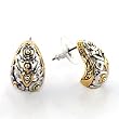 Two-Tone Plated Brass Earrings, Weight: 10.40gm