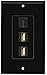 RiteAV - 1 Port HDMI 2 Port USB A-A Decorative Wall Plate - Black