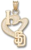 San Diego Padres  I Heart Sd 3/4 Charm/Pendant -14K/10K, Stainless Steel or Gold Plated