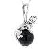 Sterling Silver Ferret or Mink on Black Onyx Slide Pendant