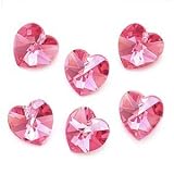 Swarovski Crystal Heart Pendants 6202 10mm Rose AB (X6)