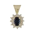 14K Yellow Gold Sapphire and Diamond Pendant