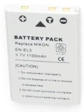 Two (2x) Rechargeable Li-on EN-EL5 ENEL5 Batteries for Nikon CoolPix P100, 3700, 4200, 5200, 5900, 7900, P3, P4, P5000, P5100, P6000, P80, P90, S10