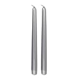 Silver Taper Candle 10 Inch Tall Burn 7 Hours Set of 2