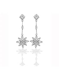 Star CZ Drop Earrings