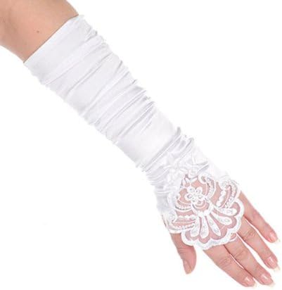 The Communion Collection Big Girls' "Beads & Blossoms" Fingerless Gloves