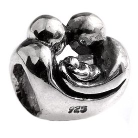 Authentic Silverado Father Mother Baby Family Unit 925 Sterling Silver Bead Charm MS062 fits Pandora Chamilia Trollbeads Biagi Zable