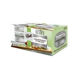 Ball Collection Elite Platinum Wide Mouth Half Pint Jar Set of 4 by