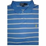 Men's Polo By Ralph Lauren Polo Shirt XL Blue & White Striped Short Sleeved