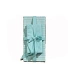 Set of 4 Turquoise Sola Striped Placemats With Solid Napkins By AdV