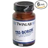 Twinlab Tri-Boron 3mg, 100 Capsules (Pack of 6)