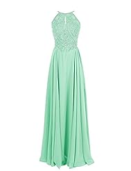 Backless Sequined Beaded Chiffon Sleeveless Evening Dress/Prom Dress 