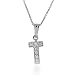 14K WG Diamond Accented T Initial Charm & Chain 18