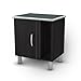 South Shore Night Stand, Cosmos collection, Black Onyx and Charcoal