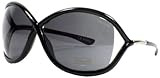 TOM FORD WHITNEY TF09 Sunglasses SMOKE LENS / SHINY BLACK 199 64-14-110