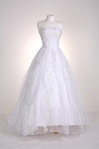 w54 white size 10 wedding reception bride evening dresses party full length prom gown ball