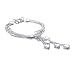 Sterling Silver String Hearts Bracelet