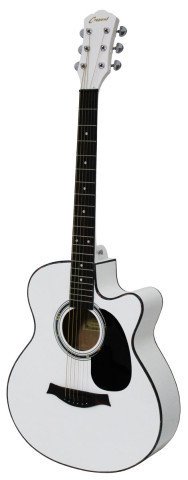Crescent 41 Inch White Acoustic Cutaway