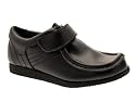 BOYS GIRLS ROCKSTORM CHILDRENS KIDS MENS BLACK SCHOOL SHOES COATED LEATHER VELCRO SIZE 13-6