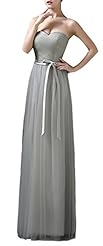 Junior Floor Length Tulle Sweetheart Bandage Dress/Evening Dress/Prom Dress/Wedding Dress  With a Sash 