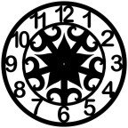 Giant 47.5 Inch Diameter Hand-crafted Tower Wall Clock (Arabic Numerals, Starburst Style)