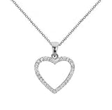 14k Choice of White or Yellow Gold Diamond Heart Pendant (1/5 cttw, I-J color, I2-I3 Clarity)