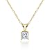14k Yellow Gold, Princess-Cut, Diamond Classic 4-Prong Pendant (1/10 ct, J-K Color, I2-I3 Clarity)