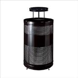 Howard Classics 51 gallon Stainless Steel Drop Top with Levelers & Weather Shield Stainless Steel/Black Waste Receptacle S55SSTWS-BK