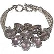 Silver link Bracelets Rose Quartz Gemstone Jewelry 8 inches