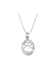 Sterling Silver One Sided Cut Out Paw Print Necklace
