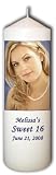 Sweet Sixteen Personalized, Custom Photo Candle Centerpiece & Decoration, 9" H x 3" W
