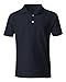 French Toast School Uniform Boys Short Sleeve Pique Polo Shirt, Navy, Large (10/12)