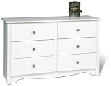 Prepac WDC-4829 Monterey CONDO 6 Drawer Dresser White