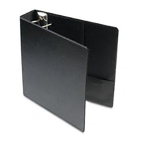 Recycled Leather Grain Vinyl EasyOpen Slant D-Ring Binder, 2 Capacity, Black