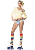 Sexy 4PC Roller Derby Skate Girl Halloween Costume