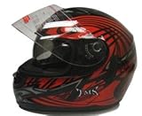 Red Tribal Dual Visor Full Face Motorcycle Street Sport Helmet DOT (Medium)