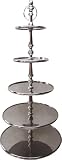 A Gigantic Classic Looking Round 5-tier Silver Cupcake Stand / Platter 33" High. A Heartwarming Mother's day Gift for Your Dear Mom On Sale!