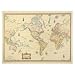 AMM629013 Cleartype Antique World Map with Full-Color Graphics, 50w x 38h