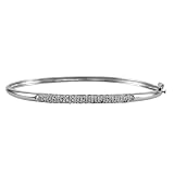 14k White or Yellow Gold Pave Diamond Bangle Bracelet (1/2 cttw, H-I Color, I1-I2 Clarity)