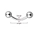 BodyJ4You Eyebrow Ring Crystal Ferido Ball 16 Gauge Surgical Steel Curved Barbell Body Piercing Jewelry